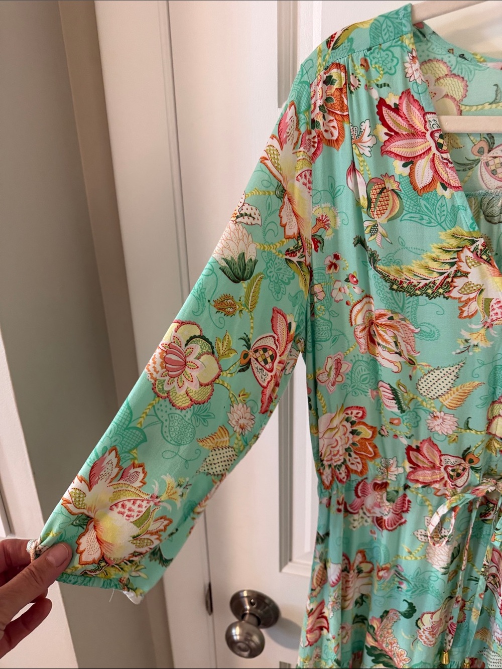 Anthropologie Sunday Mi Amor Boho Chic Floral Tiered Maxi Dress Cottagecore M - Picture 8 of 10